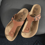 Brown Women's casual flat heel slip-on sandal