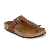 Brown Suede Sandal for Women Casual Flat Heel Slip-On