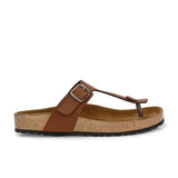 Brown Women's casual flat heel slip-on sandal