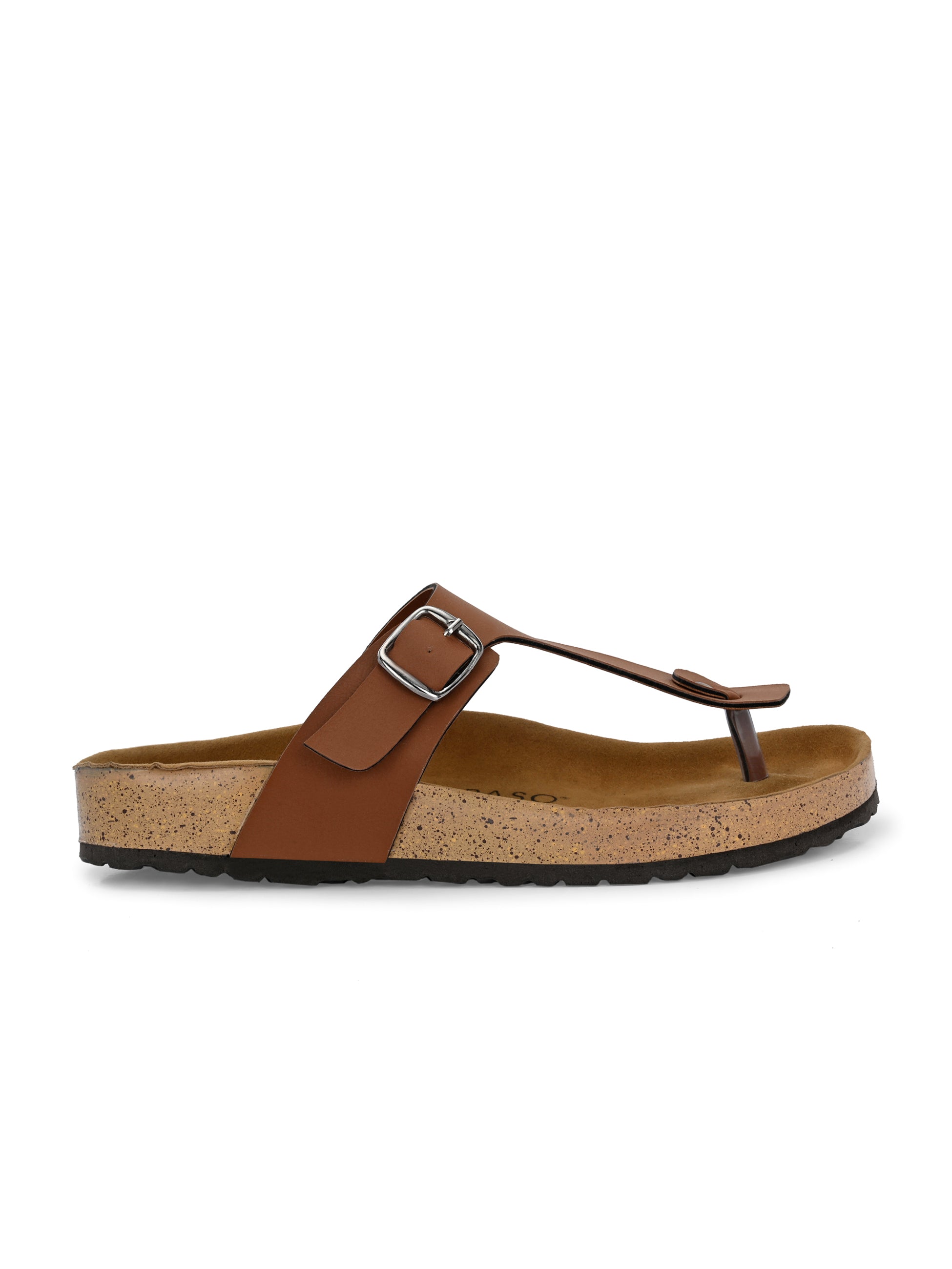 Brown Women's casual flat heel slip-on sandal