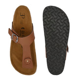 Brown Women's casual flat heel slip-on sandal