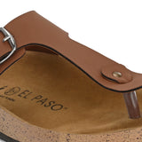 Brown Women's casual flat heel slip-on sandal