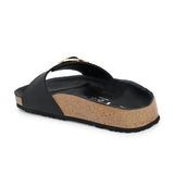 Black Women's casual flat heel slip-on sandal