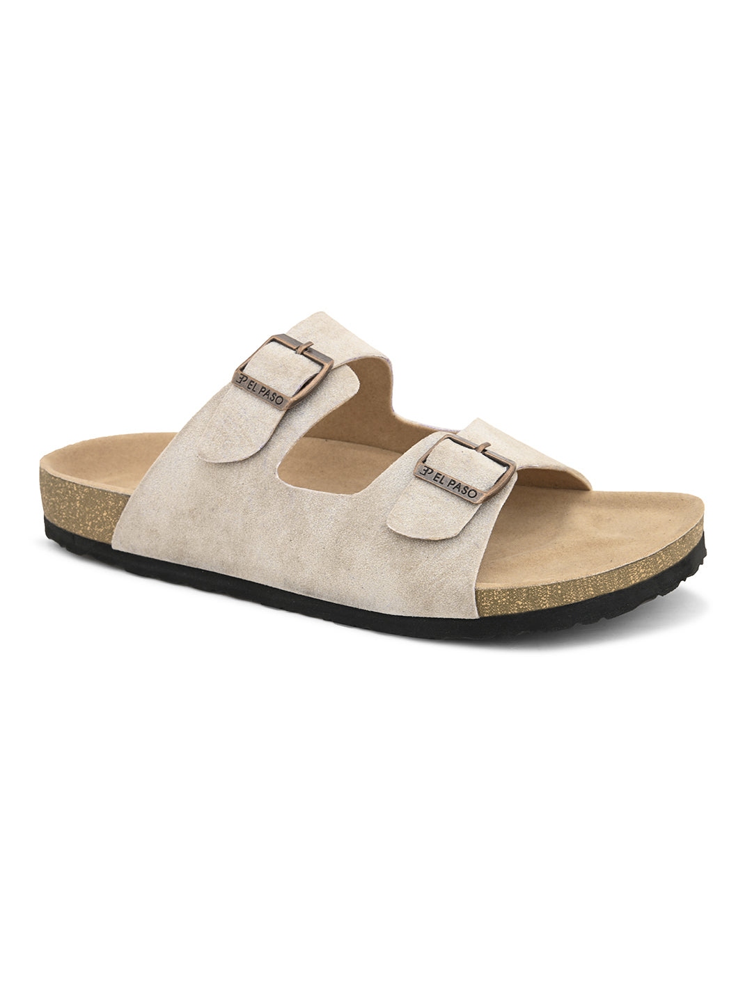 Off-White Men's casual buckle strap flat heel Leather Slip-On Sandals