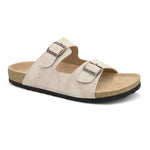 Off-White Men's casual buckle strap flat heel Leather Slip-On Sandals