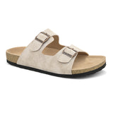 Off-White Men's casual buckle strap flat heel Leather Slip-On Sandals