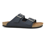 Blue Men's casual buckle strap flat heel slip-on closure sandal