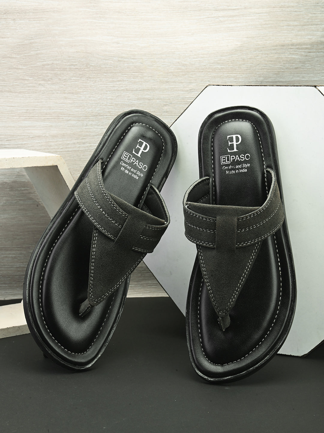 Olive Men's casual flip-flop sandal with slip-on closure