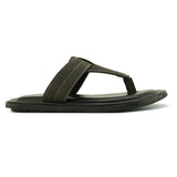 Olive Men's casual flip-flop sandal with slip-on closure