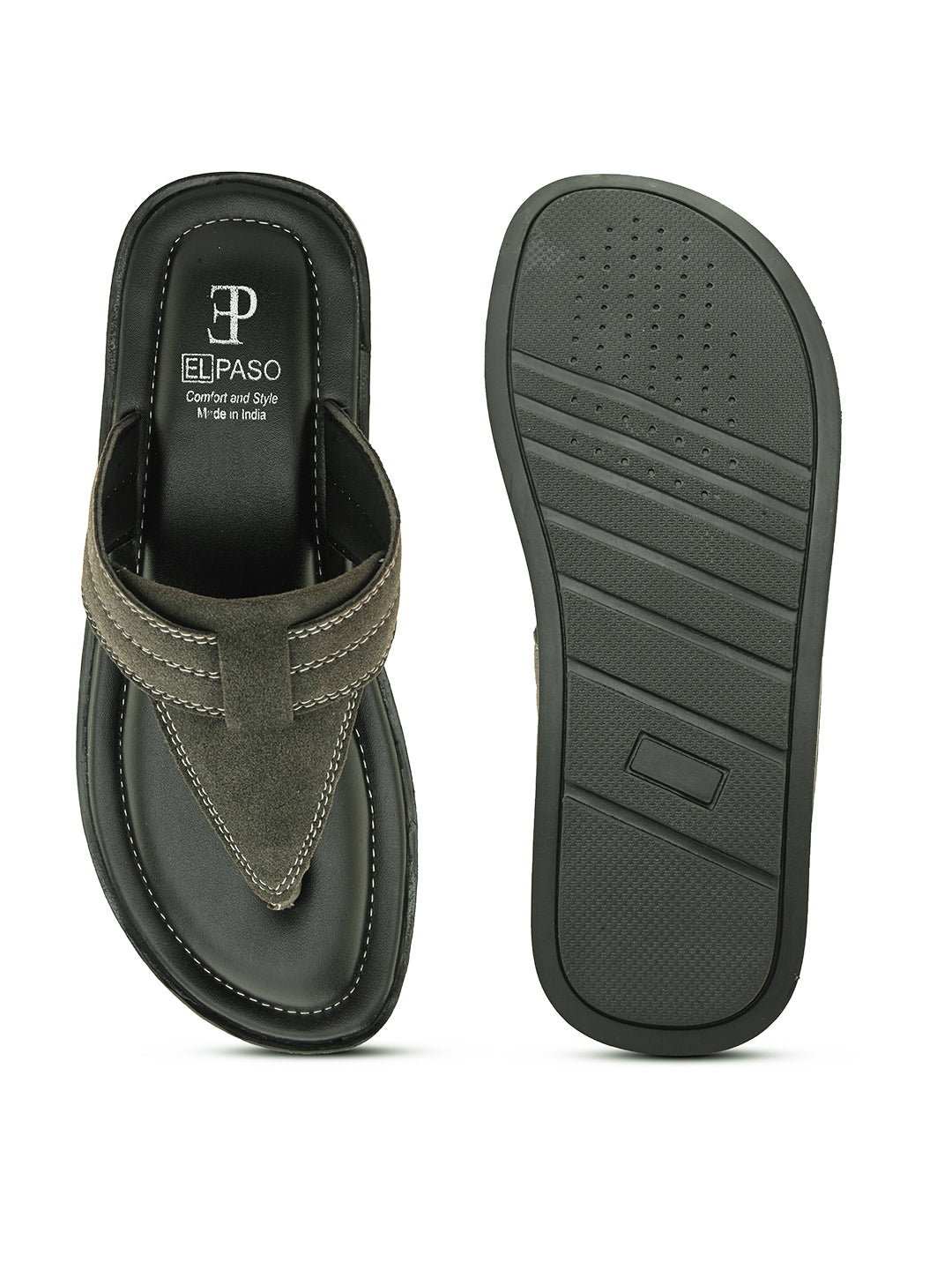 Olive Men's casual flip-flop sandal with slip-on closure