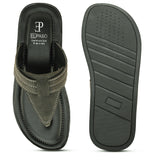 Olive Men's casual flip-flop sandal with slip-on closure