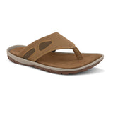 Brown Men's casual slip-on closure flat heel flip-flop sandal