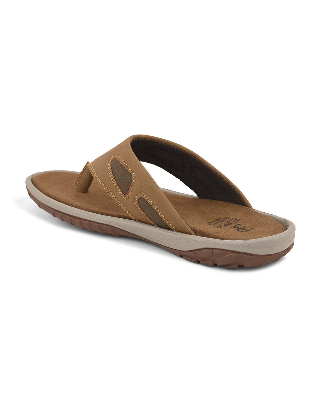 Brown Men's casual slip-on closure flat heel flip-flop sandal