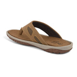 Brown Men's casual slip-on closure flat heel flip-flop sandal