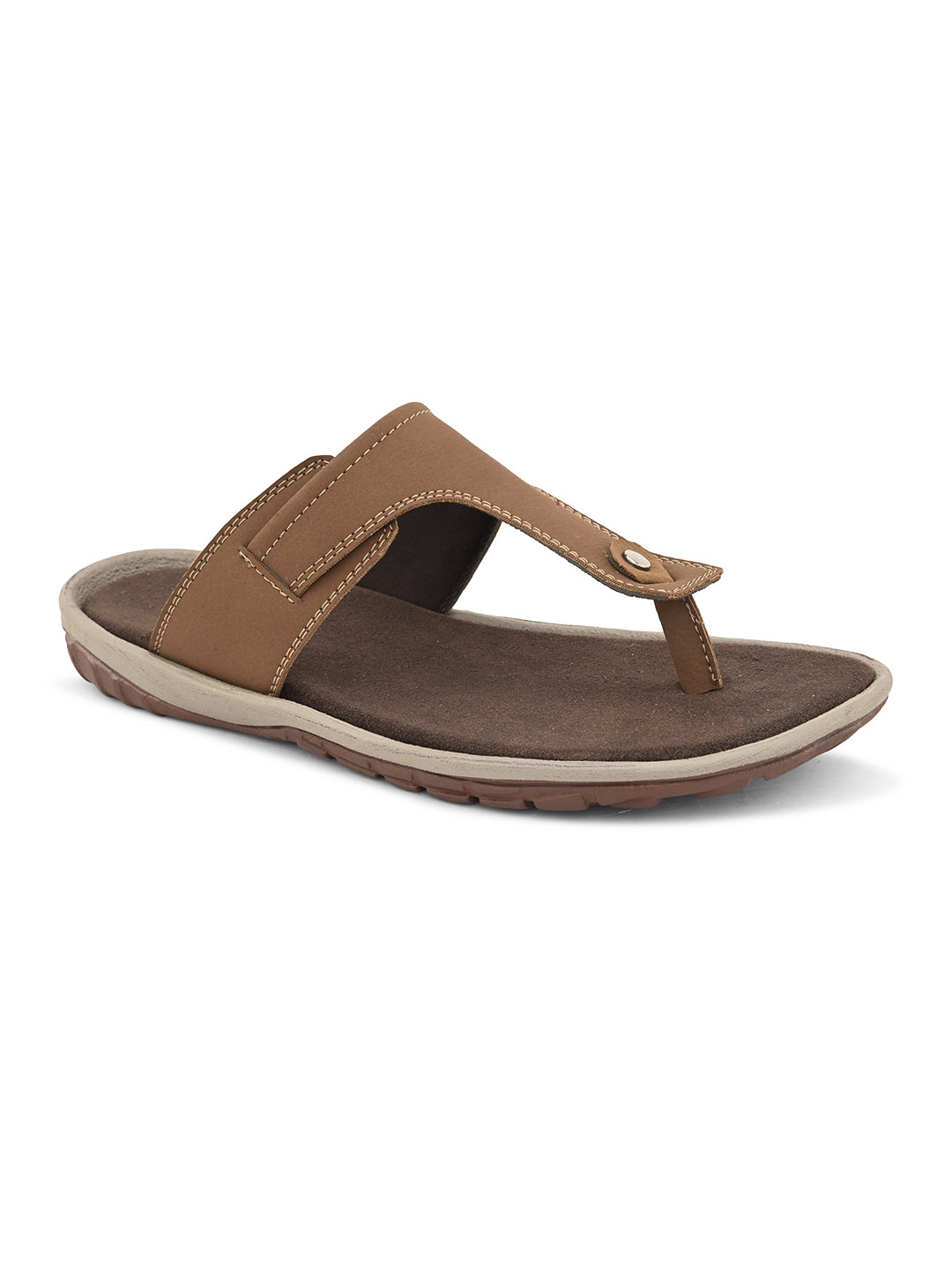 Brown Men's casual slip-on flip-flop sandal