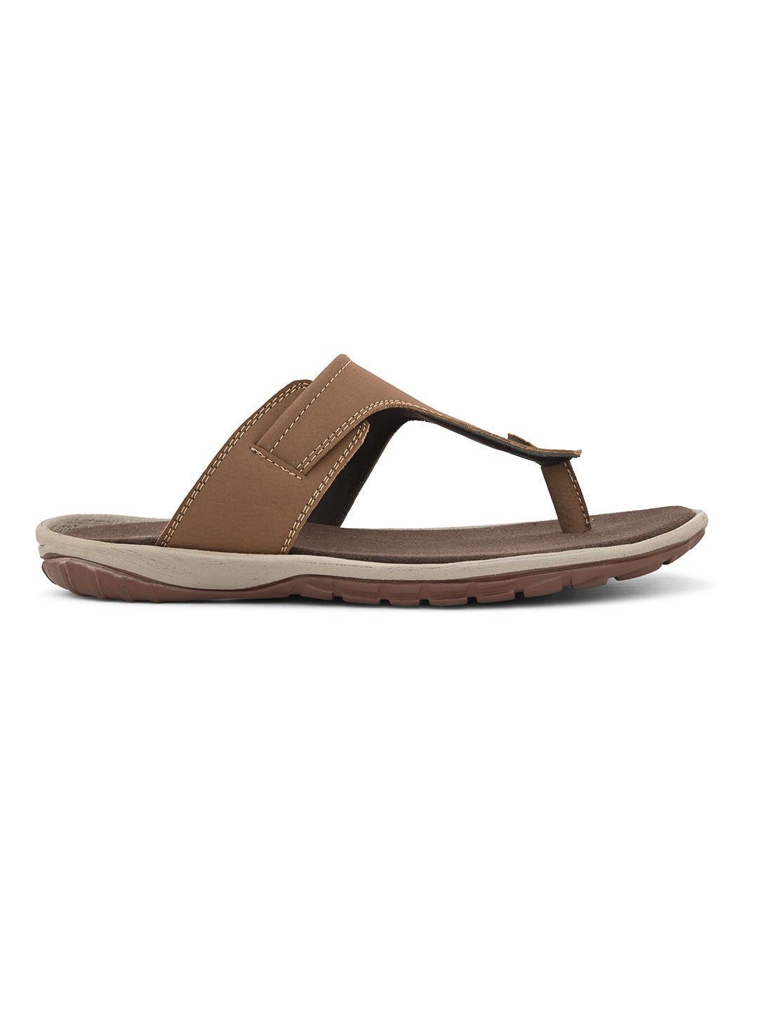 Brown Men's casual slip-on flip-flop sandal