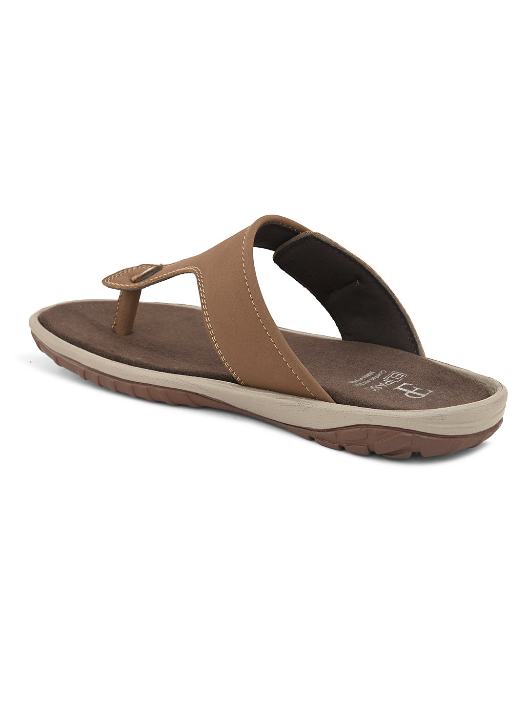 Brown Men's casual slip-on flip-flop sandal