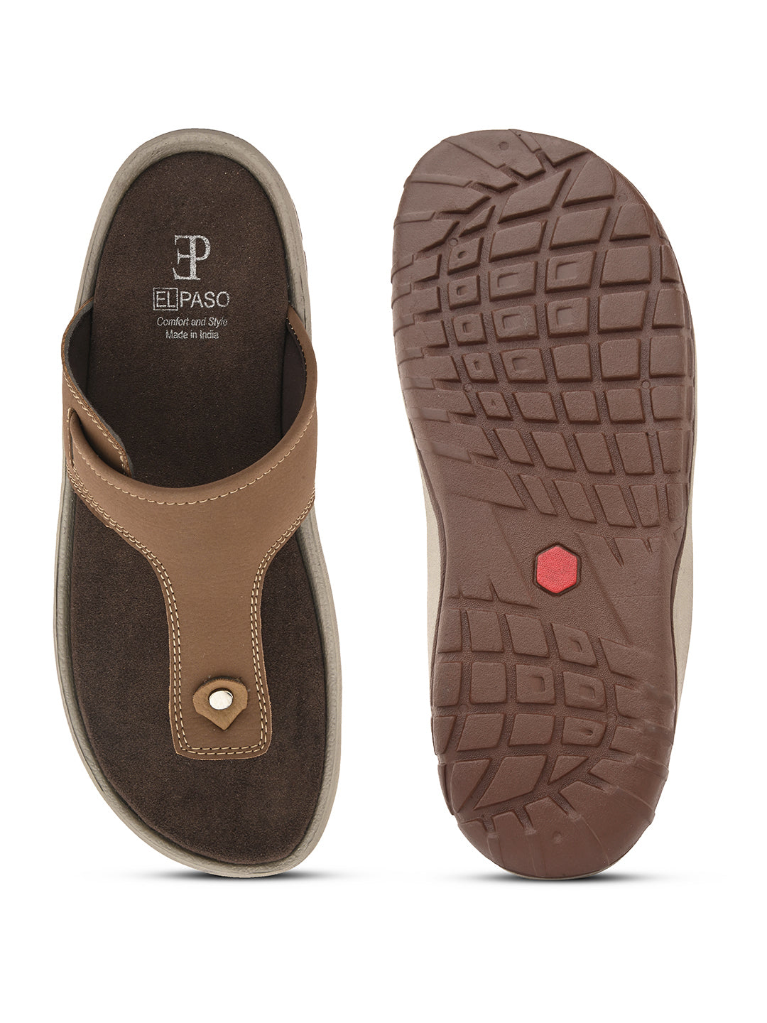 Brown Men's casual slip-on flip-flop sandal