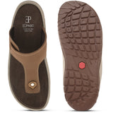 Brown Men's casual slip-on flip-flop sandal