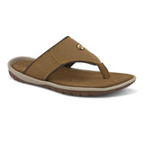 Brown casual flip-flop slipper for men with slip-on closure