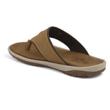 Brown Men's casual flip-flop slipper with slip-on closure