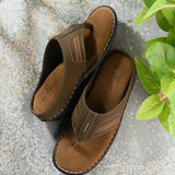 Brown Men's casual Flip-Flop slip-on sandal