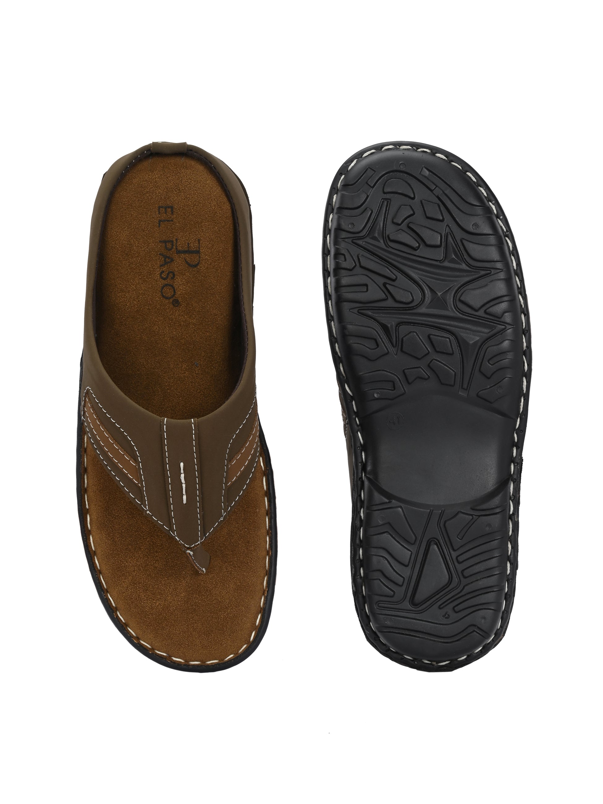 Brown Men's casual Flip-Flop slip-on sandal