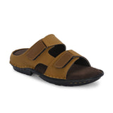 Tan Men's casual heel buckle strap slip-on sandal