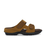 Tan Men's casual heel buckle strap slip-on sandal