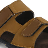 Tan Men's casual heel buckle strap slip-on sandal