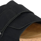 Black Women's casual flat heel slip-on sandal