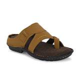 Tan Men's casual heel one-toe slip-on sandal
