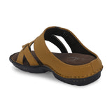Tan Men's casual heel one-toe slip-on sandal