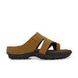 Tan Men's casual heel one-toe slip-on sandal