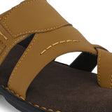 Tan Men's casual heel one-toe slip-on sandal