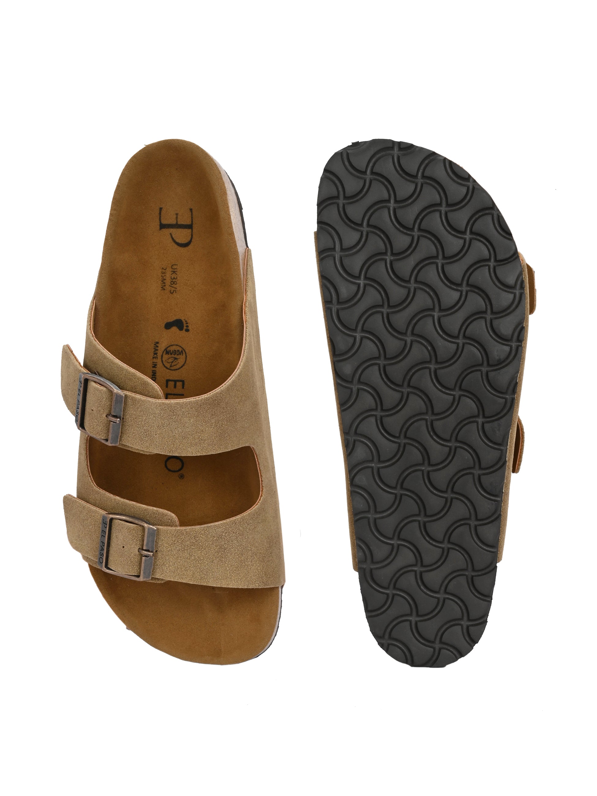 Camel Color Women's casual flat heel buckle strap sandal