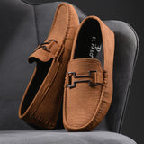 Brown Platform Heel Slip-On Loafer Shoes