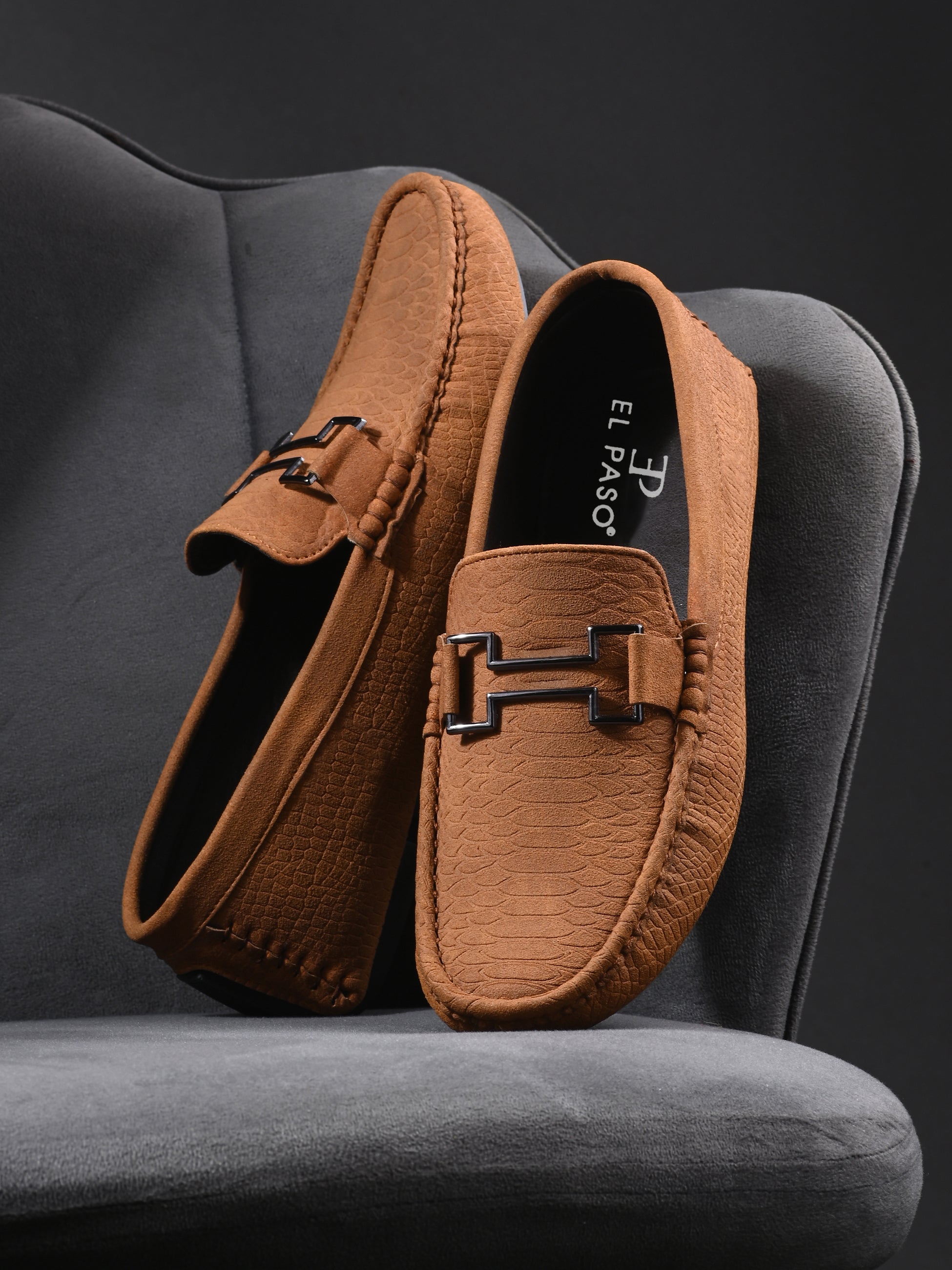 Brown Platform Heel Slip-On Loafer Shoes