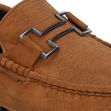 Brown Platform Heel Slip-On Loafer Shoes