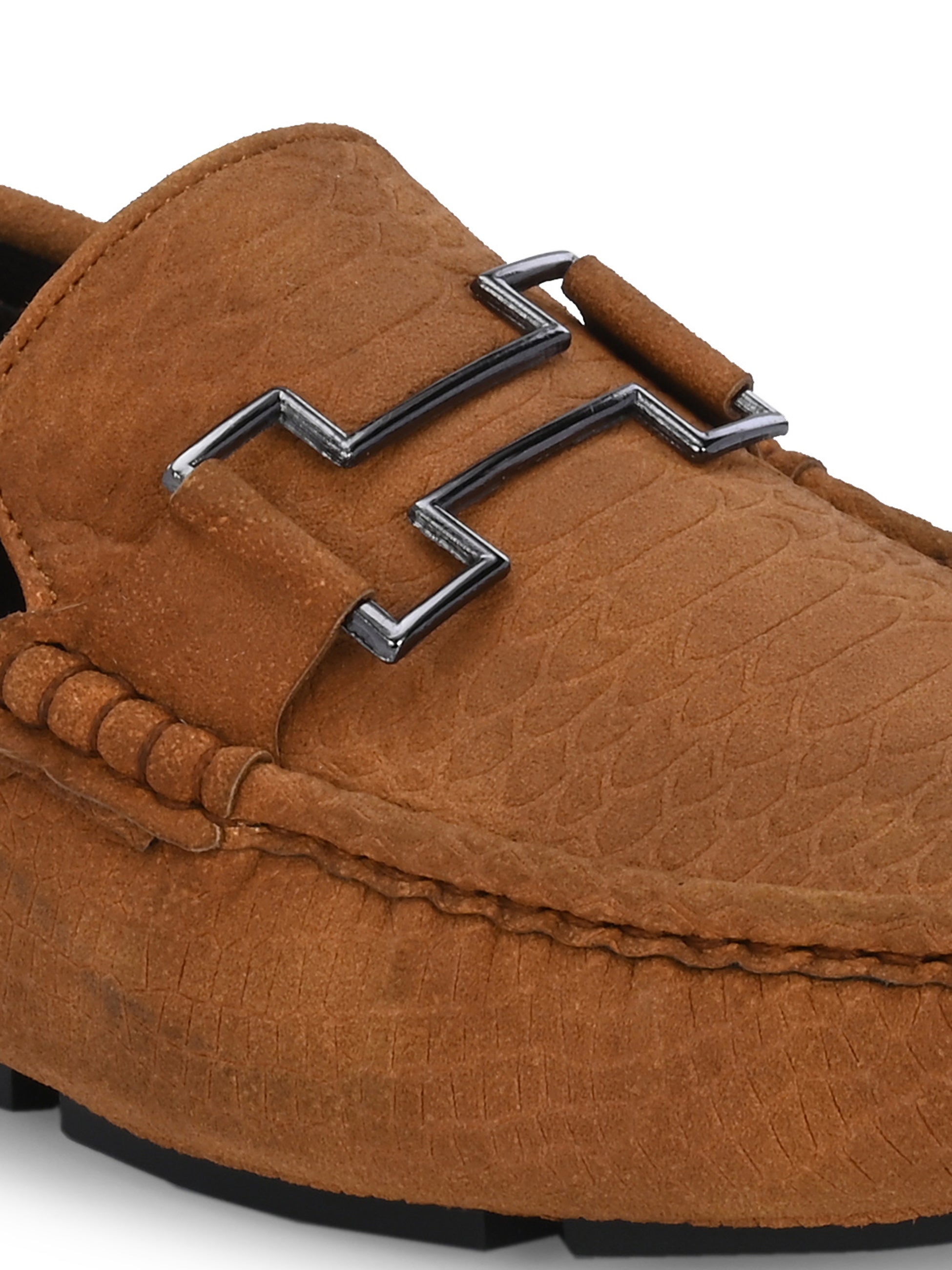 Brown Platform Heel Slip-On Loafer Shoes