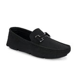 Black Platform Heel Slip-On Loafer Shoes
