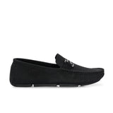 Black Platform Heel Slip-On Loafer Shoes