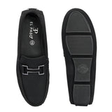 Black Platform Heel Slip-On Loafer Shoes