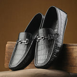 Sleek Black Casual Men Slip-On Loafer Shoes