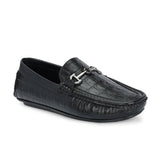 Sleek Black Casual Men Slip-On Loafer Shoes