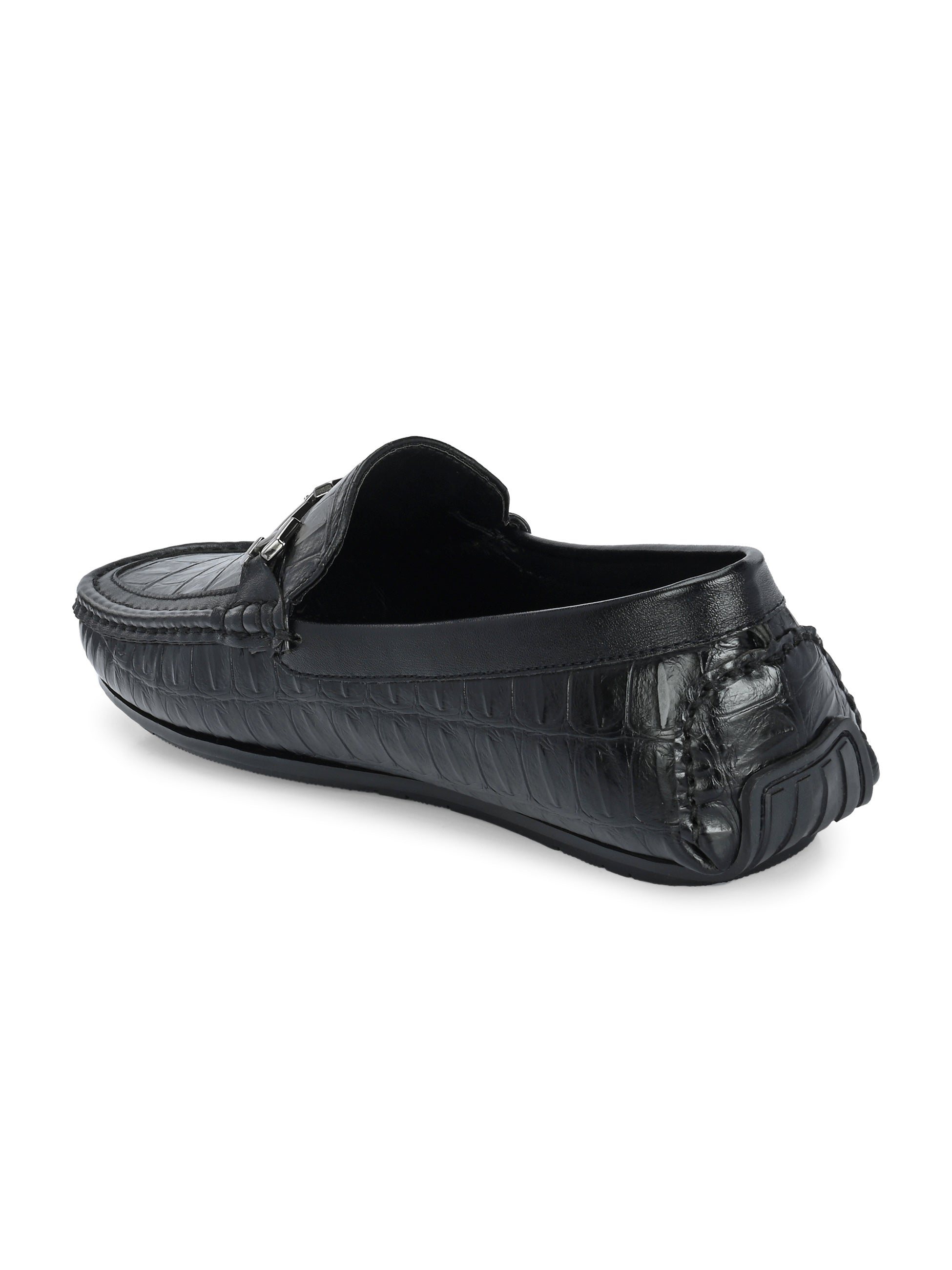 Sleek Black Casual Men Slip-On Loafer Shoes