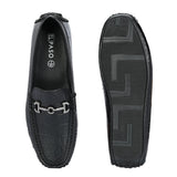 Sleek Black Casual Men Slip-On Loafer Shoes