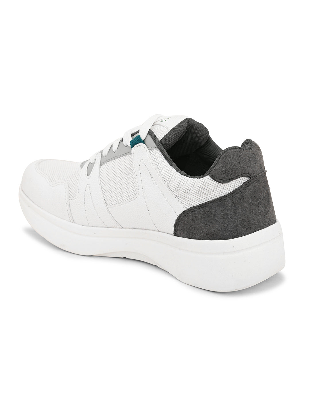 Black & White colour Men's lace-up casual athletic shoes with white laces.
