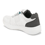 Black & White colour Men's lace-up casual athletic shoes with white laces.