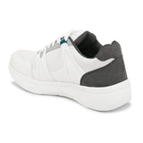 Black & White colour Men's lace-up casual athletic shoes with white laces.